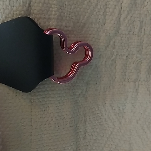 Disney Mickey & Minnie Mouse Keychains in Pink & Red 1.5 x 1 2/8 inches - Picture 7 of 8